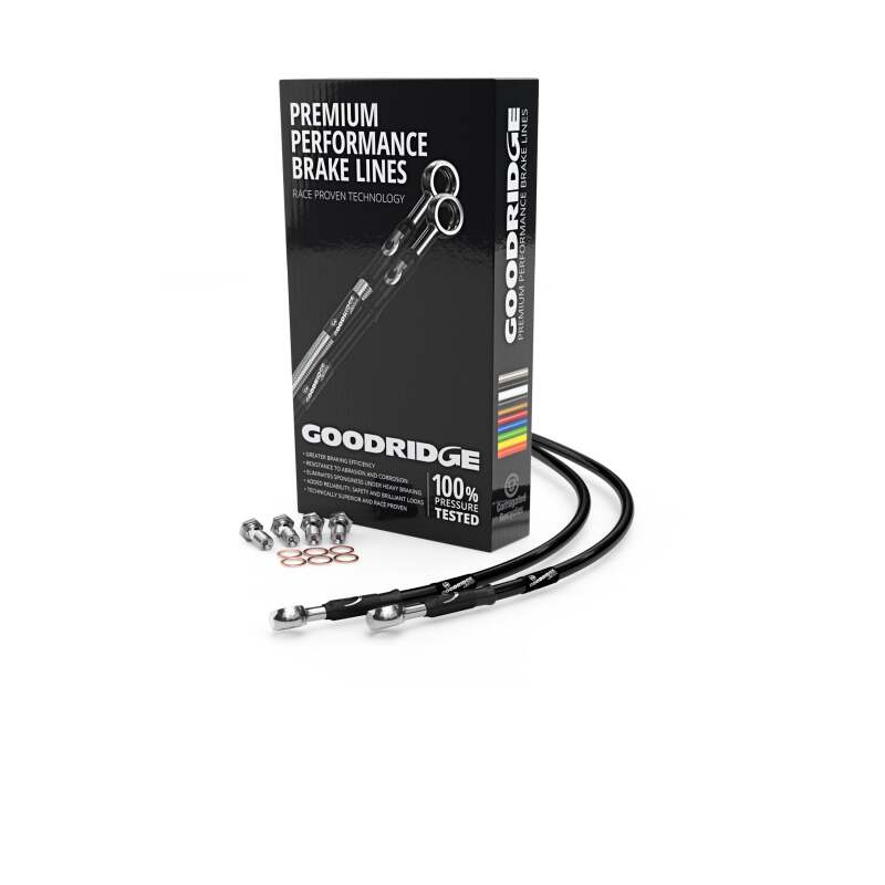 Goodridge 2008 Harley-Davidson FLHR/FLHRC (w/ABS) Black Front Brake Line w/Clear Fitting HD0091-1FB-CL
