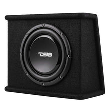 Load image into Gallery viewer, DS18 Single 10in Shallow Subwoofer and Enclosure 350 Watts RMS Amplified Sealed Black Carpet