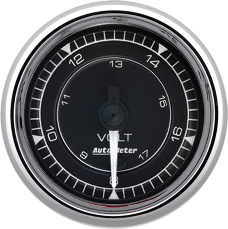 AutoMeter Chrono 2-1/16in 18V Digital Stepper Motor Voltmeter Gauge - Chrome 9791