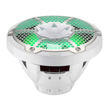Load image into Gallery viewer, DS18 Hybrid Marine Speaker w/ Driver And RGB LEDs 10in 2-Way 450 Watts RMS 4 ohm White w/ Cover