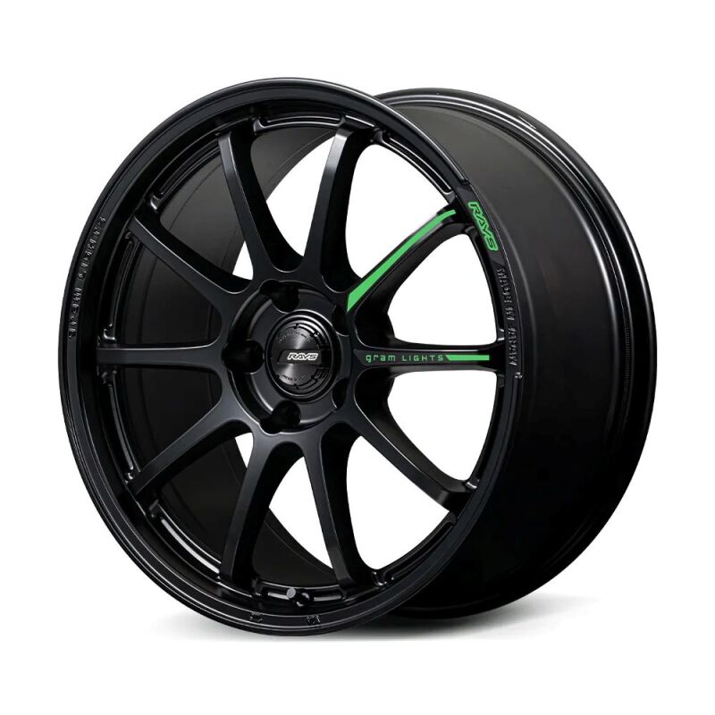 Gram Lights 57NR LIMITED II 18x7.5 +42 5-112 Semigloss Black Wheel w/ Black Cap/Stickers/Air Valve