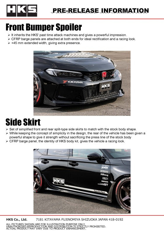 HKS BODY KIT TYPE-S FL5 S-Skirt 53004-AH002