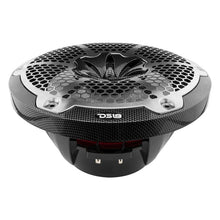 Load image into Gallery viewer, DS18 NXL-M Series Speaker w/ RGB LED Lights 10in 2-Way 200 Watts RMS 4 ohm Black Carbon Fiber