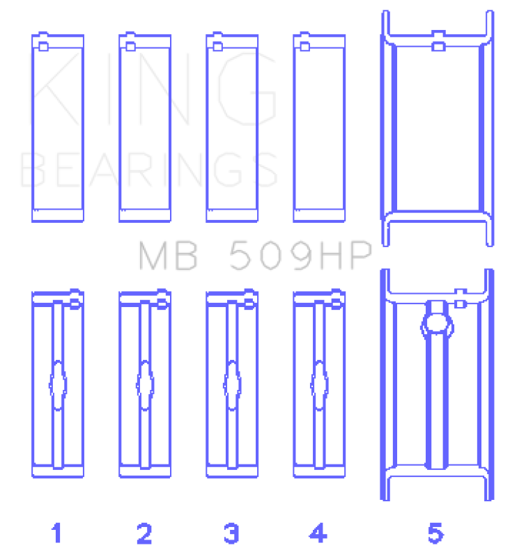 King Engine Bearings Chevrolet 400 V8 (Size STDX) Main Bearing Set
