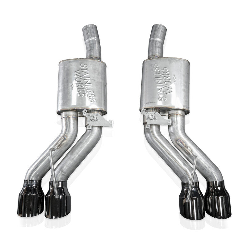 Stainless Works 22-25 Cadillac CT5-V Blackwing Axle Back Exhaust - Black Chrome Tips