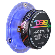 Load image into Gallery viewer, DS18 3.8in Super Bullet Tweeter 120 Watts RMS 1in Aluminum Vc 4 ohm Digital LED Lights