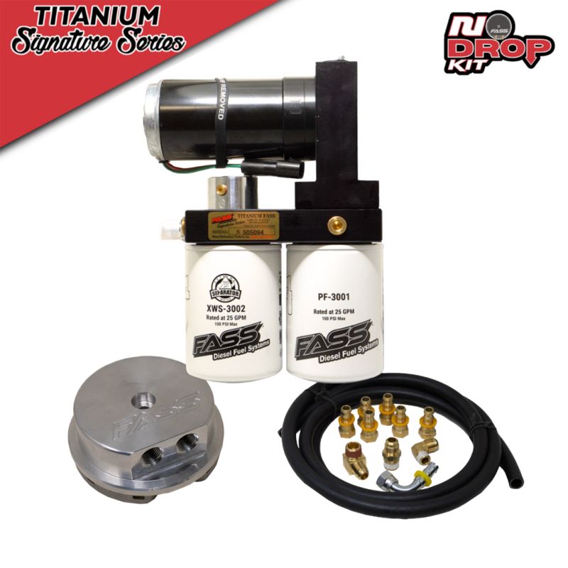 FASS 00-05 Ford Powerstroke F250/F350 (Excursion 6.0 and 7.3L) 140gph No Drop Titanium Fuel System SNDTSF15180F140G