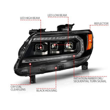 Load image into Gallery viewer, ANZO 15-22 Chevy Colorado Full LED Headlights w/ Initiation (Amber DRL) - Black - GTR Auto