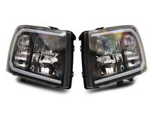 Load image into Gallery viewer, Raxiom 07-13 Chevrolet Silverado 1500 Axial Series Headlights w/ LED Bar- Black Housing (Clear Lens)
