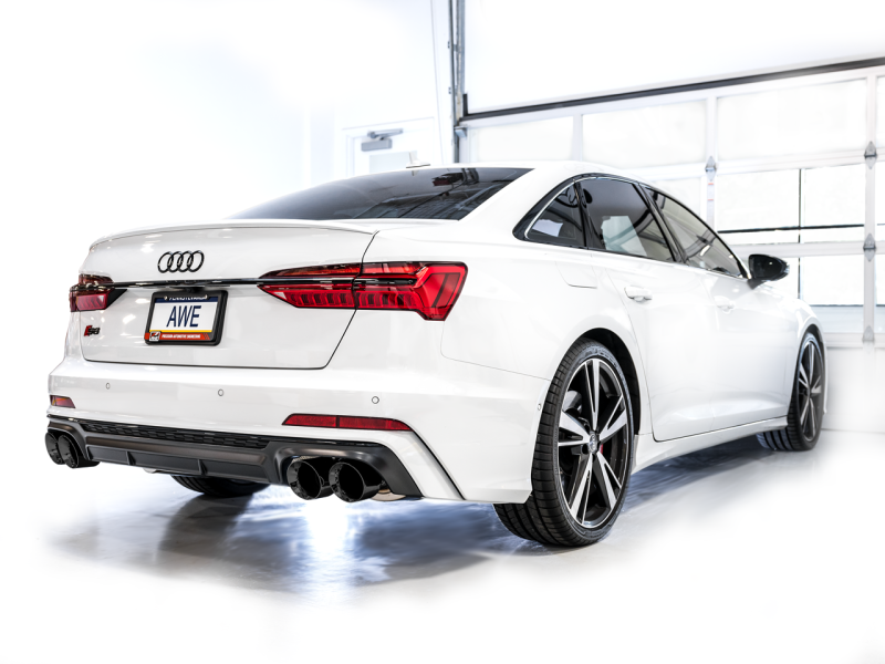AWE Tuning 19-23 Audi C8 S6/S7 2.9T V6 AWD Touring Edition Exhaust - Diamond Black Tips 3015-43107