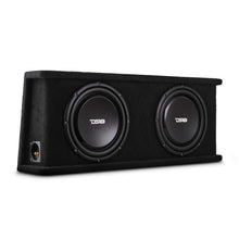 Load image into Gallery viewer, DS18 Dual 12in Shallow Subwoofer and Enclosure 700 Watts RMS Sealed Black Carpet