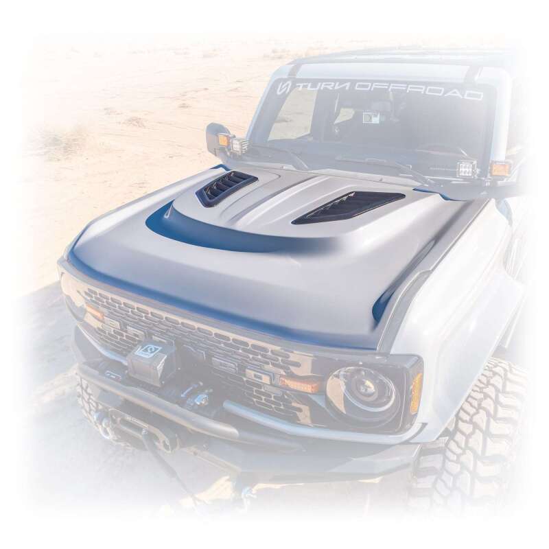 Turn Offroad 21-26 Ford Bronco Heat Extraction Fiberglass Hood HT-HD-M1