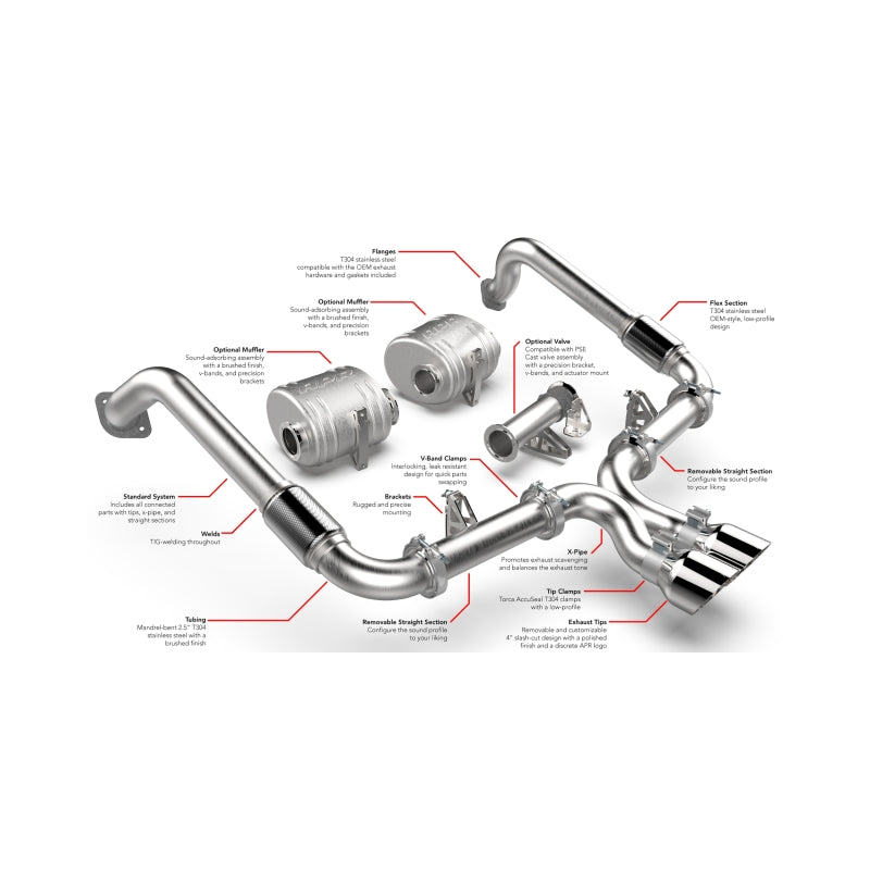 APR 17-25 Porsche Boxster/Cayman 2.0T/2.5T Full Catback Exhaust System CBK0024