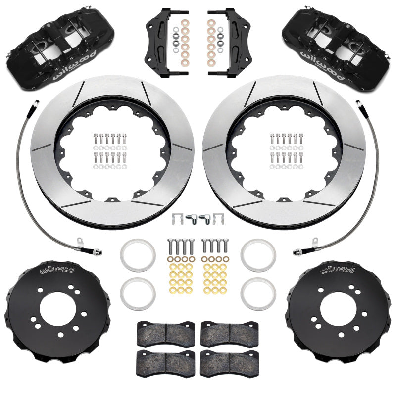 Wilwood 89-98 Nissan 240SX/89-94 Skyline/90-96 300ZX Aerolite 6R Fr BBK w/ 14in SLT Rotors - Black