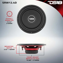 Load image into Gallery viewer, DS18 12in 220 Watts RMS 4 ohm DVC Shallow Mount Subwoofer