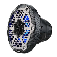 Load image into Gallery viewer, DS18 Hybrid Marine Speaker w/ Driver And RGB LED 6.5in 2-Way 250 Watts RMS 4 ohm Crbn Fiber w/ Cover