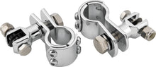 Load image into Gallery viewer, Bikers Choice Chrome Engine Guard Footpeg Mount for 1 1/4 Inch Tube. Uses Male Pegs