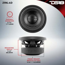 Load image into Gallery viewer, DS18 6.5in 300 Watts RMS 4 ohm DVC ZR Subwoofer
