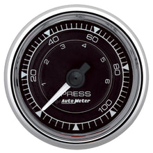 Load image into Gallery viewer, Autometer Chrono 2-1/16in 100PSI Mechanical Pressure Gauge - Chrome 9721