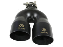 Load image into Gallery viewer, aFe Takeda 2.5in 304 Stainless Steel Clamp-on Exhaust Tip Driver Side 2.5in Inlet 4inDual-Black