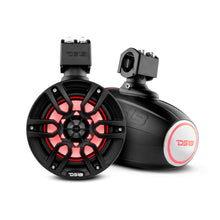 Load image into Gallery viewer, DS18 Tower Speakers 6.5in 100 Watts RMS w/ RGB LED Lights Red