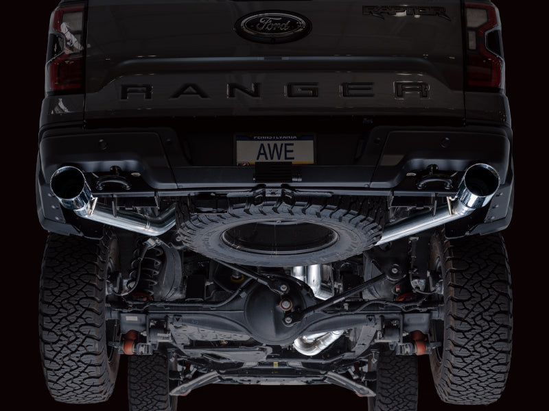 AWE 2024+ Ford Ranger Raptor 3.0L Switchpath Cat-Back Exhaust - Chrome Silver Tips 3025-32306