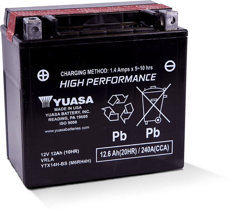 Yuasa YTX14H-BS High Performance AGM 12-Volt Battery w/Bottle - GTR Auto