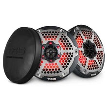 Load image into Gallery viewer, DS18 NXL-M Series Spkr w/ RGB LED Lights 6.5in 2-Way 125 Watts RMS 4 ohm Black Crbn Fiber w/ Cover