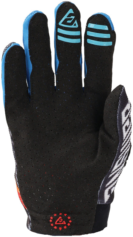 Answer Aerlite Drip Gloves Black/White/Rainbow Youth - Large