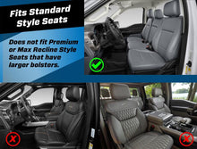 Load image into Gallery viewer, PRP 2021+ Ford 150/ 2023+ SuperDuty Front Seat Covers (Pair) - Black w/ Red Stich