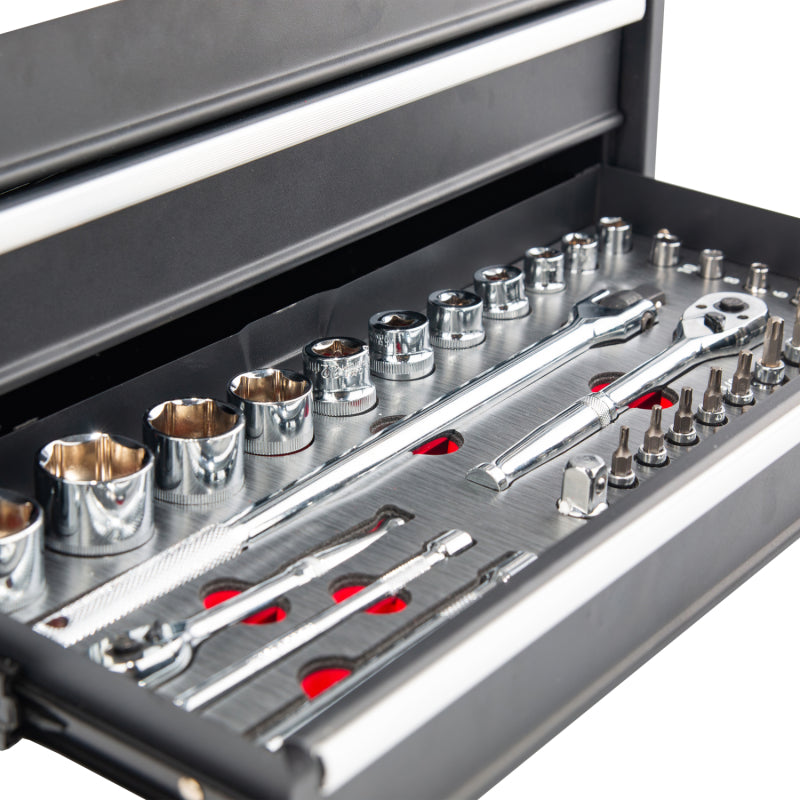 BikeMaster 3 Drawer Toolbox -  Includes 129 Piece Tool Set