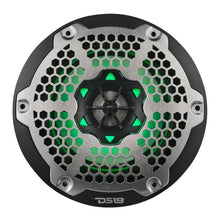 Load image into Gallery viewer, DS18 NXL-M Series Spkr w/ RGB LED Lights 6.5in 2-Way 100 Watts RMS 4 ohm Blk Grill Detached w/ Cover