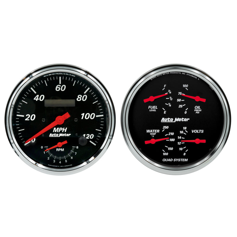 Autometer Designer Black Quad & Tach/Speedo 5in. - 2 Pc. 1452