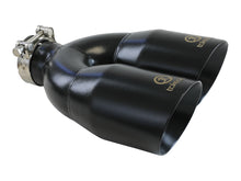 Load image into Gallery viewer, aFe Takeda 2.5in 304 Stainless Steel Clamp-on Exhaust Tip Passenger Side 2.5in Inlet 4inDual - Black
