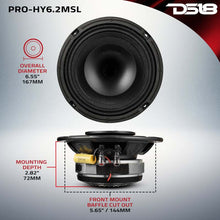 Load image into Gallery viewer, DS18 6.5in 150 Watts RMS 2 ohm Mid-Range Loudspeaker Shallow Grill Included
