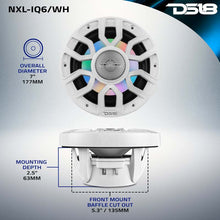Load image into Gallery viewer, DS18 Marine 6.5in 2-Way 150 Watts RMS 4 ohm Digital LED Lights Bullet Tweeter Covers Included White