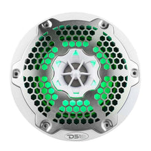 Load image into Gallery viewer, DS18 NXL-M Series Speaker w/ RGB LED Lights 6.5in 2-Way 100 Watts RMS 4 ohm White w/ Cover