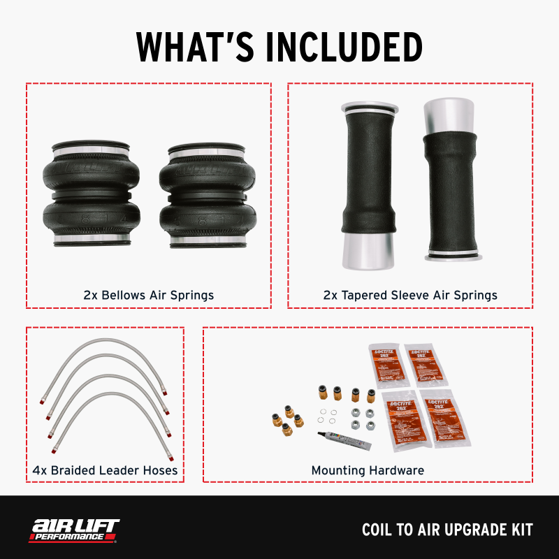 Air Lift 14-24 Infiniti Q50 (w/ Ball Lower Mount) Coil to Air Upgrade Kit - GTR Auto