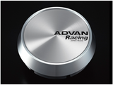 Advan Racing Center Cap 73mm Full Flat - Platinum Silver w/ Black Letter