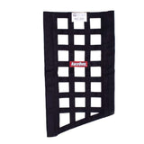RaceQuip SFI 27.1 Rated Ribbon Style Funny Car Window Net / Black 22 to 18 H X 12 W