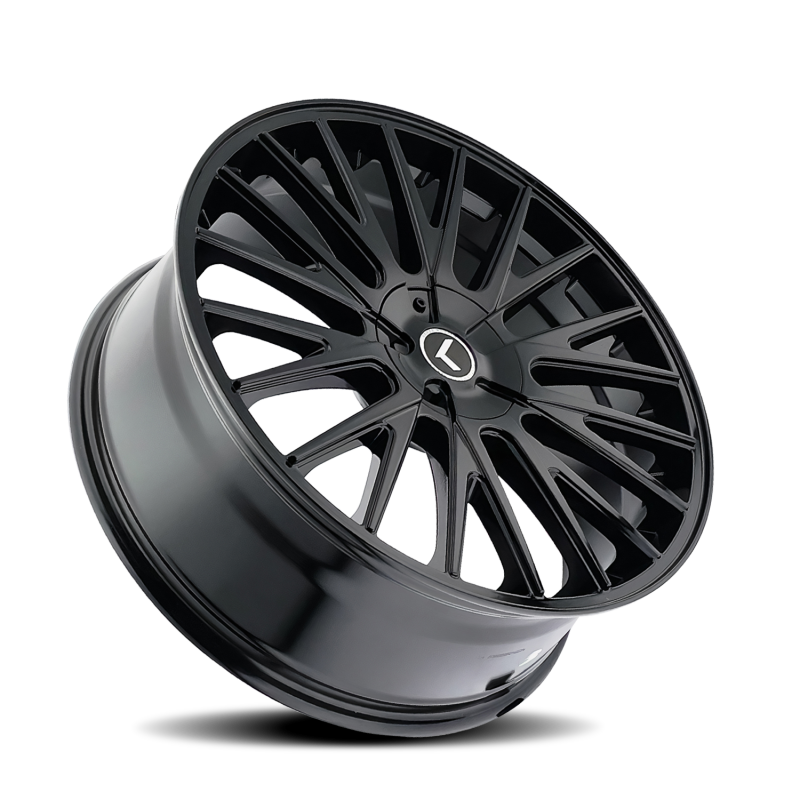 Kraze KR185 Double Down 22x8.5 / 5x114.3/120 BP / 38mm Offset / 73mm Hub Gloss Black Wheel