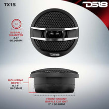 Load image into Gallery viewer, DS18 1.38in Dome Tweeters 25 Watts RMS 0.5in Pei Vc 4 ohm Silver