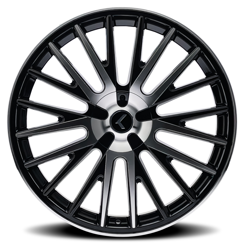 Kraze KR185 Double Down 22x8.5 / 5x112/114.3 BP / 38mm Offset / 73mm Hub Gloss Black Machined Wheel