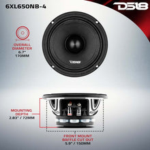 Load image into Gallery viewer, DS18 6.5in 325 Watts RMS 4 ohm Neodymium Bullet Mid-Range Loudspeakers