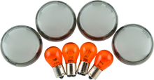 Load image into Gallery viewer, Bikers Choice 00-10 FXST FXD 02-13 XL Smoked Turn Signal Lens/Amber Bulb Kit Replaces H-D 69304-02