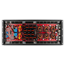Load image into Gallery viewer, DS18 1-Chnl Amp 18000 Burst/0.67ohm 10000/1ohm 5800/2ohm 3500/4ohm Watts RMS w/ Voltmeter Black