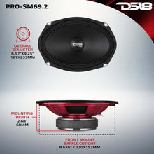 Load image into Gallery viewer, DS18 6x9in 250 Watts RMS 2 ohm Mid-Range Loudspeaker Shallow