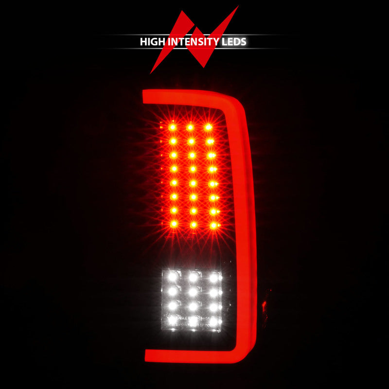 ANZO 2007-2013 Chevrolet Silverado1500/ 2500/ 3500 LED Tail Lights w/ Light Bar Black Housing Smoke - GTR Auto