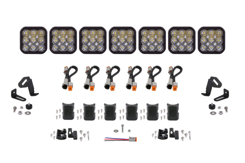 Diode Dynamics SS5 Sport Universal CrossLink 7-Pod Lightbar - White Driving - GTR Auto