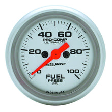 Load image into Gallery viewer, Autometer Ultra-Lite 52mm 0-100 PSI Electronic Fuel Pressure Gauge